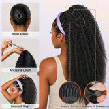 Afro kinky curly drawstring ponytail, 100% human hair clip-in extension in 4B4C texture, 14–26 inches