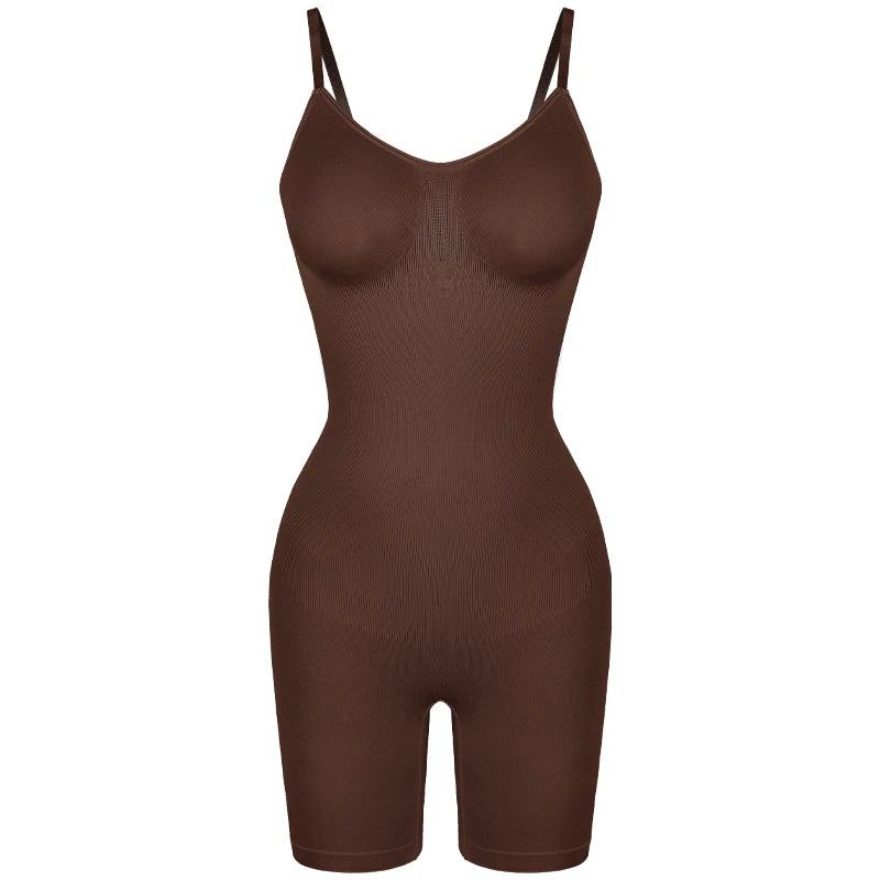 Women’s bodysuit shapewear tank top with tummy control, anti-chafing shorts, waist trainer and butt lifter