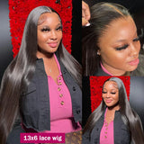 Peruvian 30 32 Inch Straight Transparent 13x4 13x6 HD Lace Frontal Human Hair Wig For Women Glueless Lace Front Wig Pre Pluck