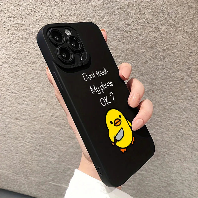 Cute Cartoon Duck Silicone Phone Case for iPhone Models