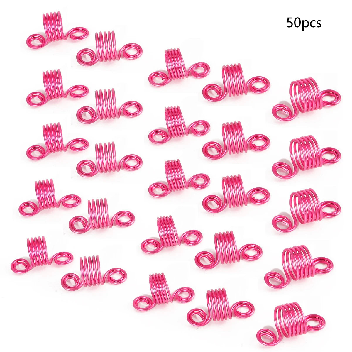 Mixed color dreadlock beads for hair braids, 50-piece hair styling set by HSF Marketplace