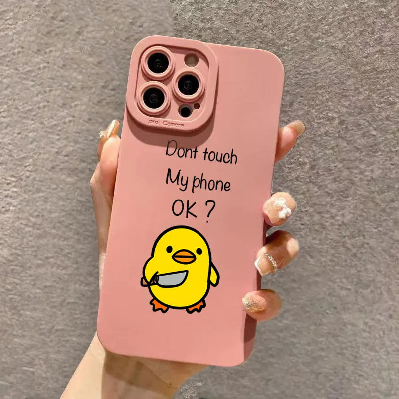 Cute Cartoon Duck Silicone Phone Case for iPhone Models