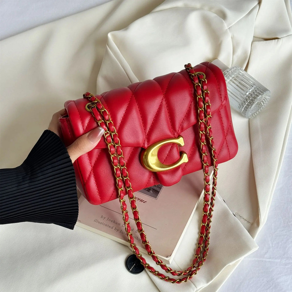 Handmade leather crossbody bag for women, stylish tote purse in a classic design