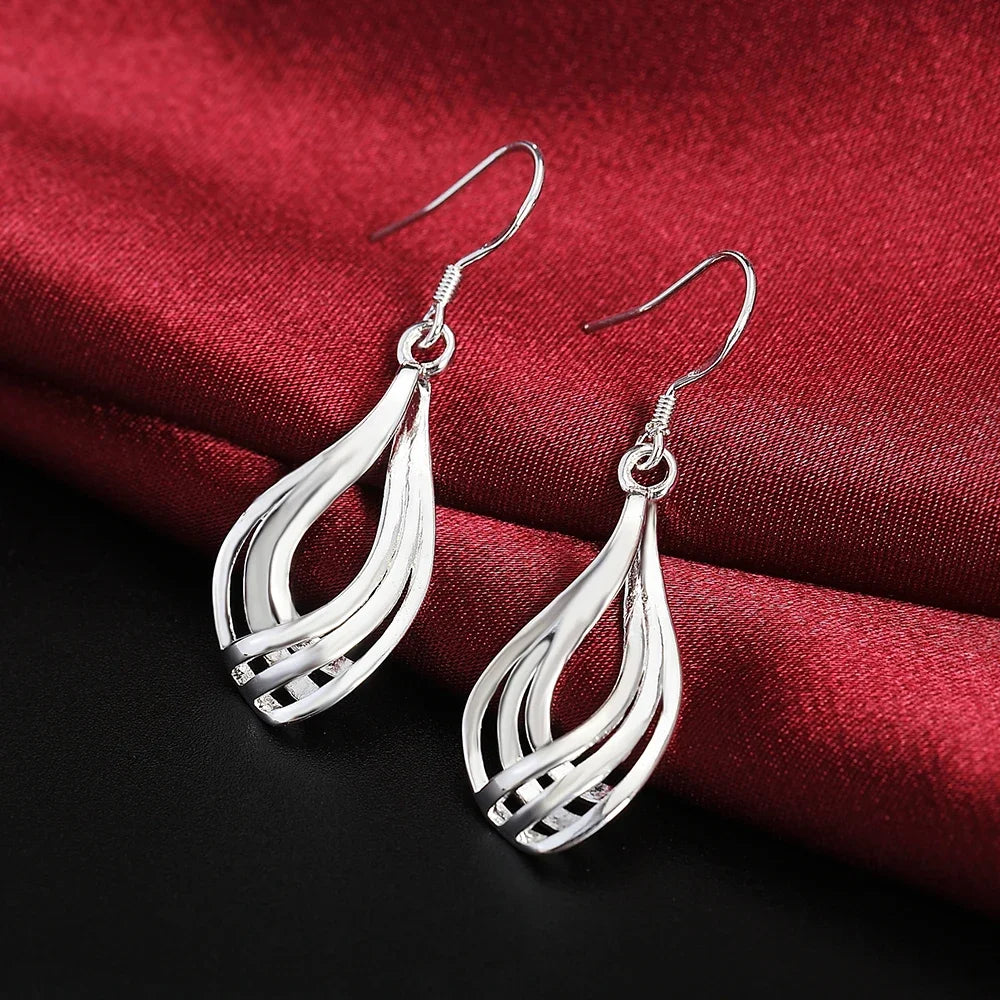 925 sterling silver hoop earrings for women, trendy elegant jewelry by HSF Marketplace