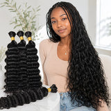 15A Human Braiding Hair for Boho Braids Burmese Curly Spiral Ends Bulk 100% Unprocessed Virgin Hair 3/4 Bundle 24 26 28 30 Inch