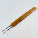 0.75mm Bamboo Crochet Hook 1/2/3 Heads for Dreadlocks Wig Making Hair Weaving Braid Tool