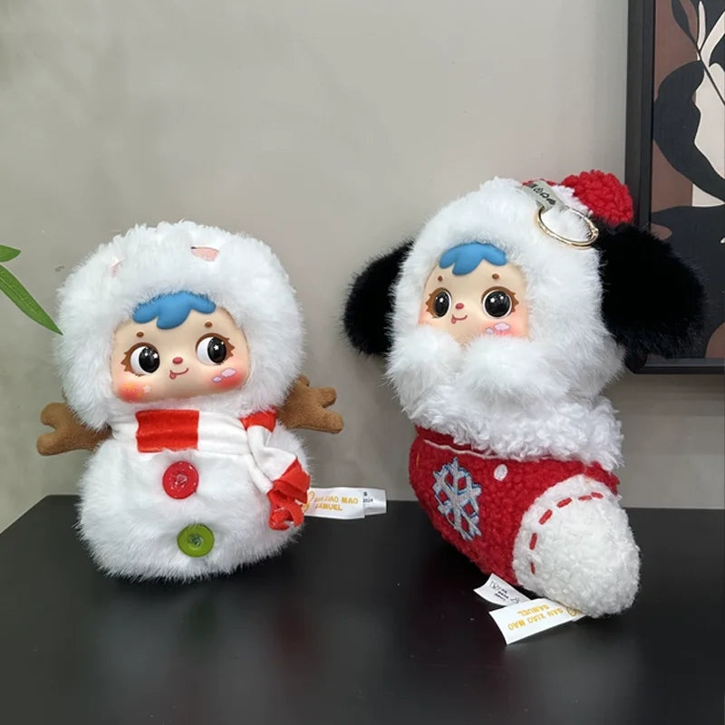 Cute fluffy Christmas Eve plush doll festive decor, collectible plush figure by HAIRSOFLY SHOP