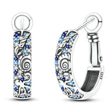 925 sterling silver hoop earrings with zirconia accents, hypoallergenic jewelry for women and girls