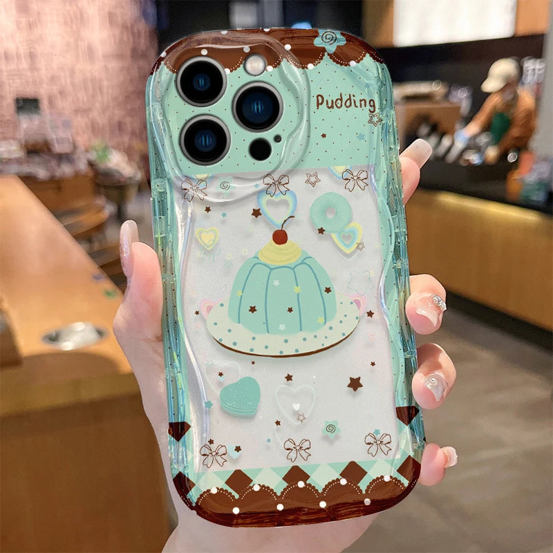 Mint green polka dot soft silicone iPhone case by HSF Marketplace