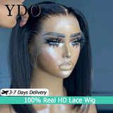 250% glueless straight bob human hair wig with HD lace frontal and lace closure options for women