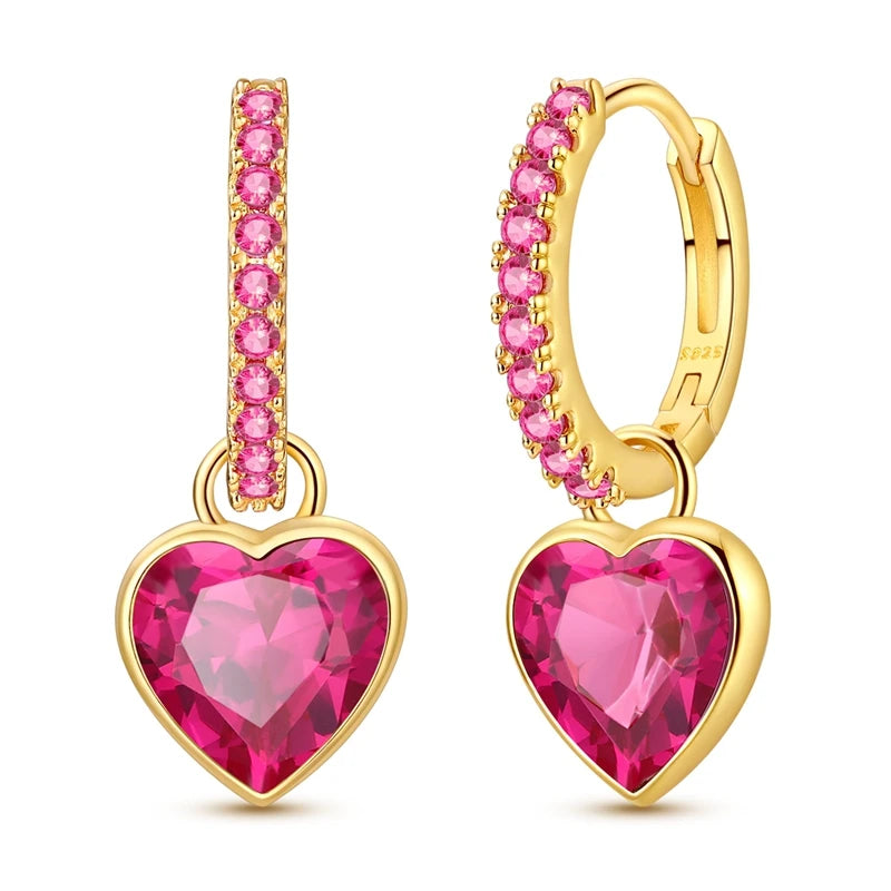 Hypoallergenic CZ zircon hoop earrings in 925 sterling silver, close-up jewelry view