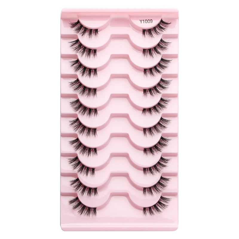 Half Eyelashes False Lashes 10-5 Pairs Cat Eye Eyelashes Eyelash Extension 3D Mink Half Lash Natural Makeup Faux Cils Maquiagem