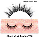 3D Real Mink False Eyelashes by HSF Marketplace, fluffy wispy short clusters in a natural lash design
