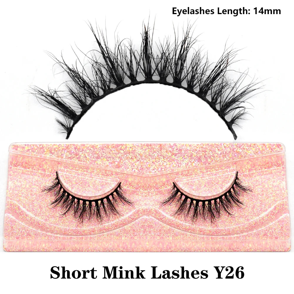 3D Real Mink False Eyelashes by HSF Marketplace, fluffy wispy short clusters in a natural lash design