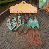 Boho vintage antique bronze tassel dangle earrings for women by HSF Marketplace