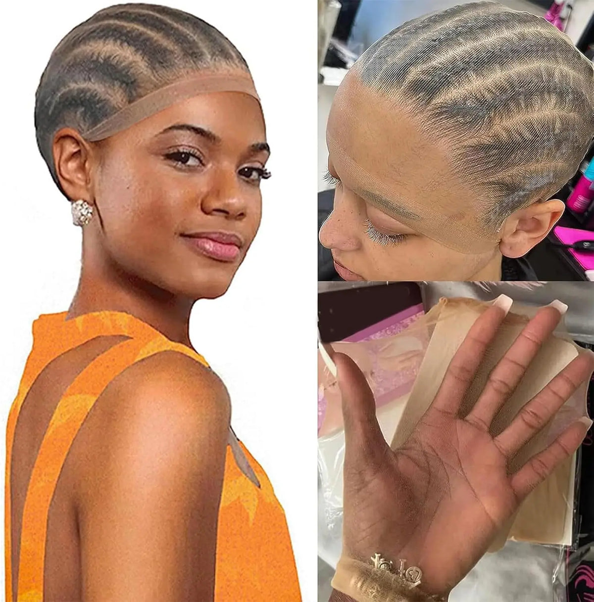 10-piece invisible no-slip stretchy wig caps for lace front wigs by HSF Marketplace