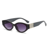 Unisex HSF Marketplace oval glamour sunglasses with minimalist frames and UV400 lenses