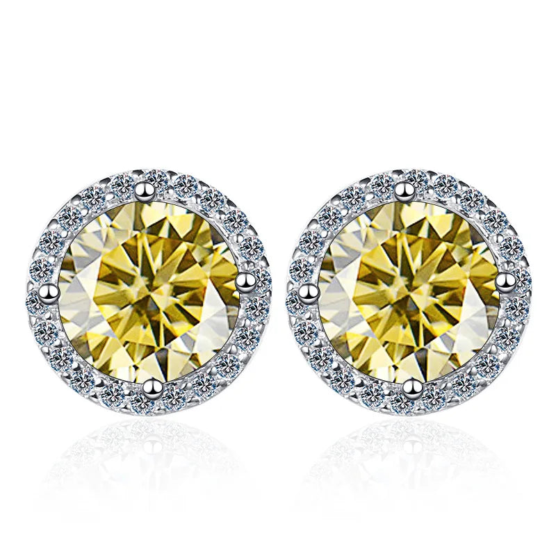 1CT D VVS1 multicolor moissanite S925 earrings by HSF, retro jewelry for women