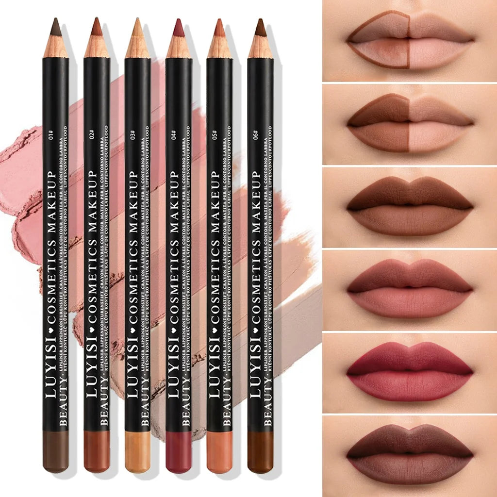 Brown nude waterproof lip liner pencil for defining lip shape, highly pigmented smooth-glide makeup by HSF Marketplace