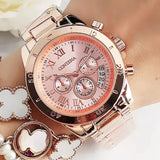 Contena Brand Luxury Women's Watch Fashion Rhinestones Stainless Steel Quartz Watch Simple Elegant Ladies Watch Reloj Mujer