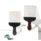 Black Metal Hair Comb Men's Hairdressing Combs Barbershop Hair Dye Brush African Pick Afro Hairbrush Hair Salon Styling Tools