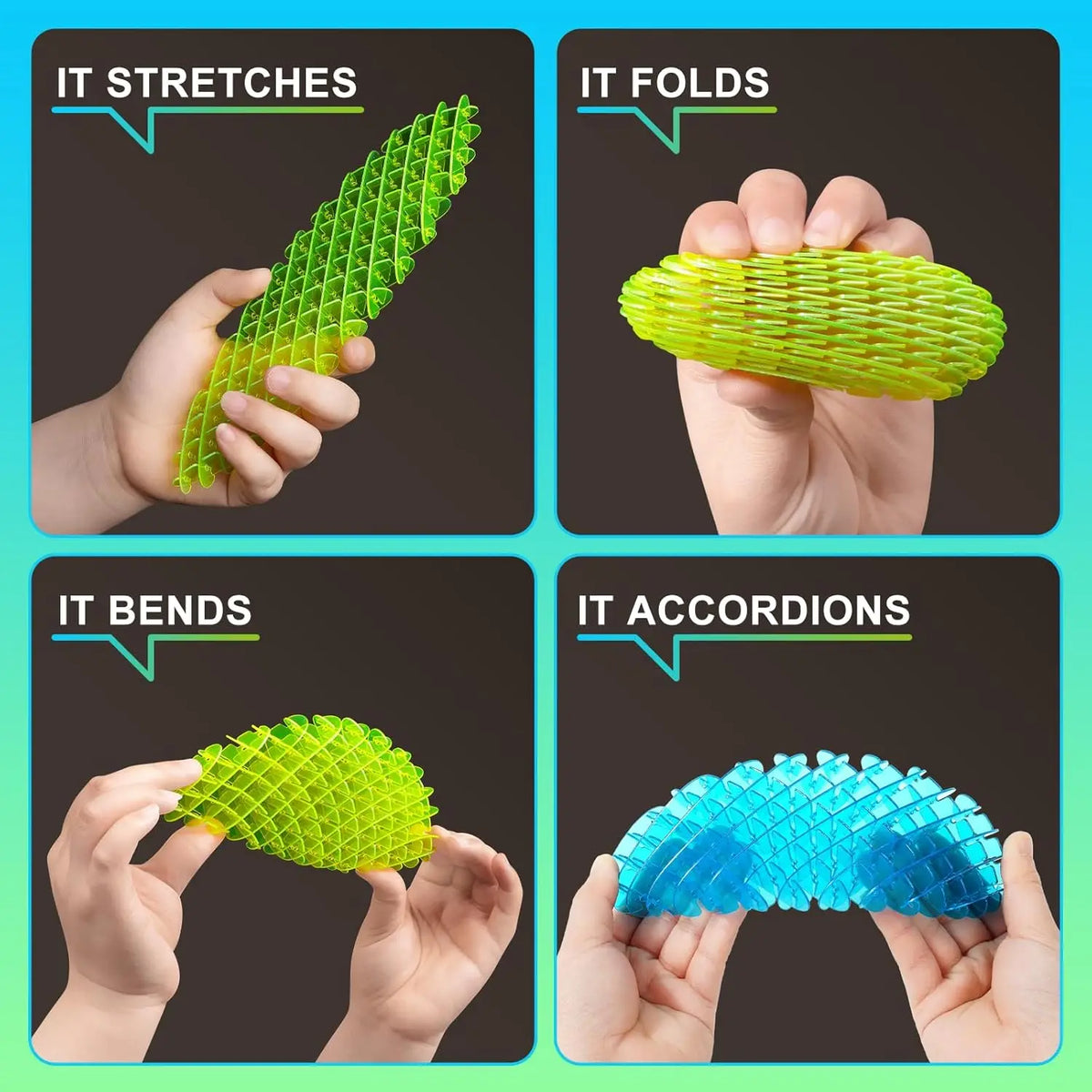 Fidget Worm Toy Stretchable Elastic Mesh Stress Relief Toys for Kids&Adults 3D Telescopic Decompression Sensory Toys Party Gifts