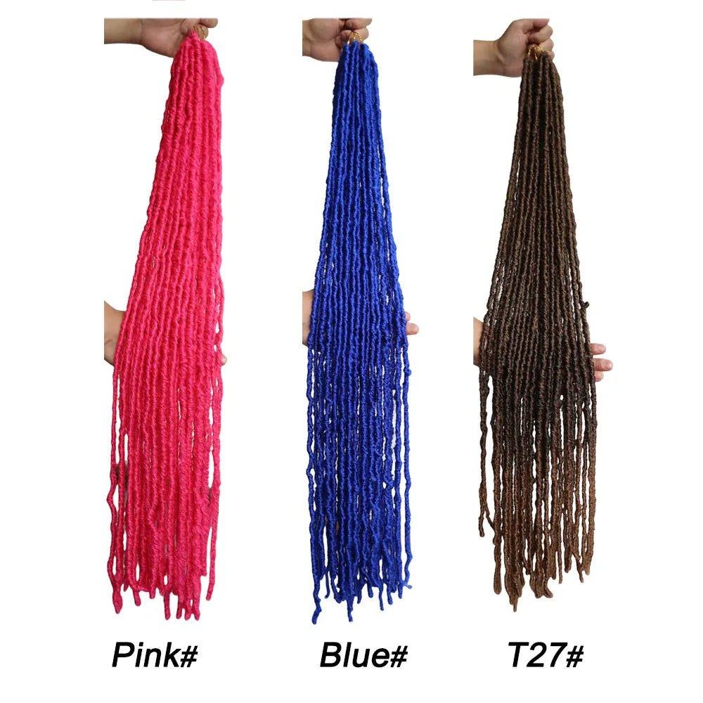 36 Inch 10Strands Nu Locs Soft Synthetic Crochet Hair Colorful Whole Strand Faux Locs Pre-Looped for Easy Installation