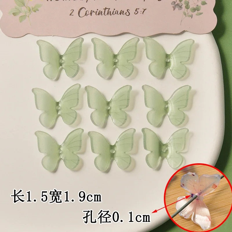 Wholesale 100pcs/lot color pattern print animals cartoon butterfly shape acrylic beads diy jewelry garment hair accessory