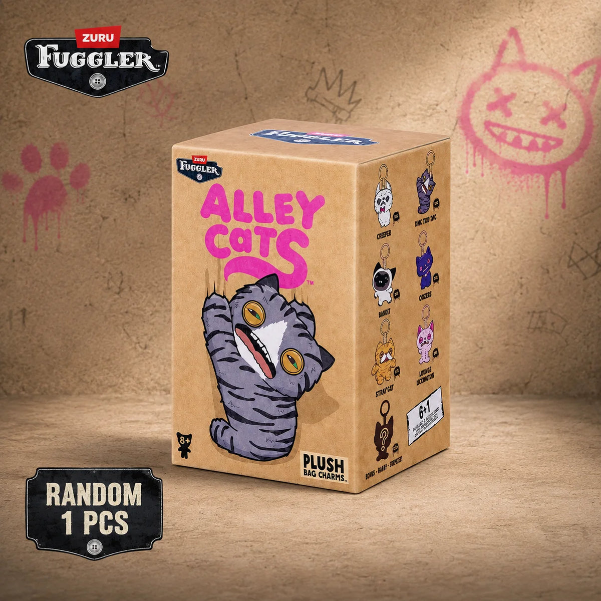 Oringal Fuggler Alley Cat 5-inch collectible ugly monster plush keyring keychain blind box toy