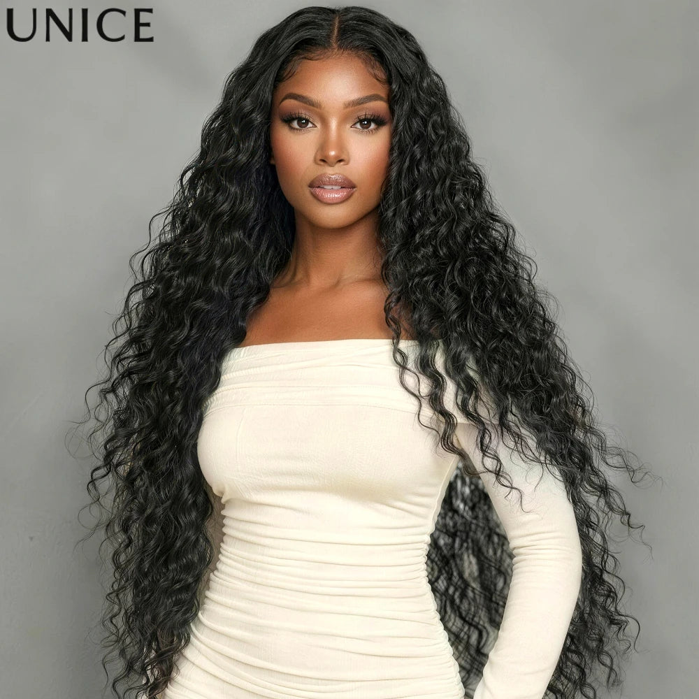 Natural black water wave glueless wig, 100% human hair, HSF Marketplace human hair wig