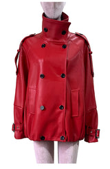 Nerazzurri women's autumn PU leather trench coat, double-breasted with a thick waterproof windproof design