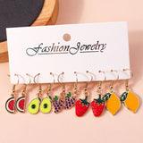 Cute donut earring set, 10-piece resin dangle earrings in assorted colorful donut designs by HSF Marketplace