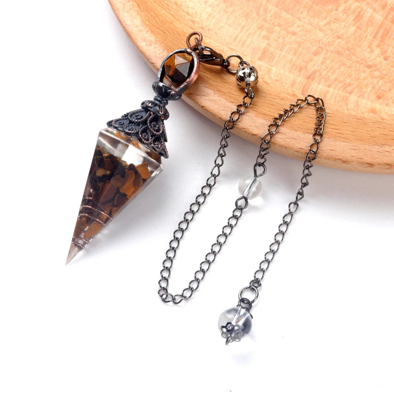 Natural stone pendulum pendant for jewelry making and energy by HSF Marketplace