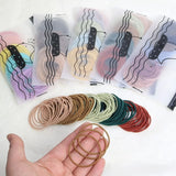 100PCS/Set Women 3.5CM Basic Nylon Elastic Hair Bands Ponytail Hair Scrunchie Rubber Bands Headband Hair Accessories Headwear