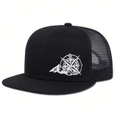 Unisex compass embroidery adjustable baseball cap in black, hip-hop style, by HSF Marketplace