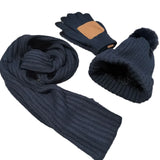 Women's warm winter touchscreen gloves, hat and scarf set in soft knit fabric, HSF Marketplace