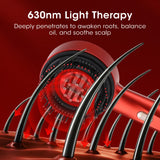 Upgrated Electric Head Massage Vibration Comb Red Light 3 Mode Hair Growth Care Massage Scalp Brush Anti Hair Loss Liquid Oil Applicator