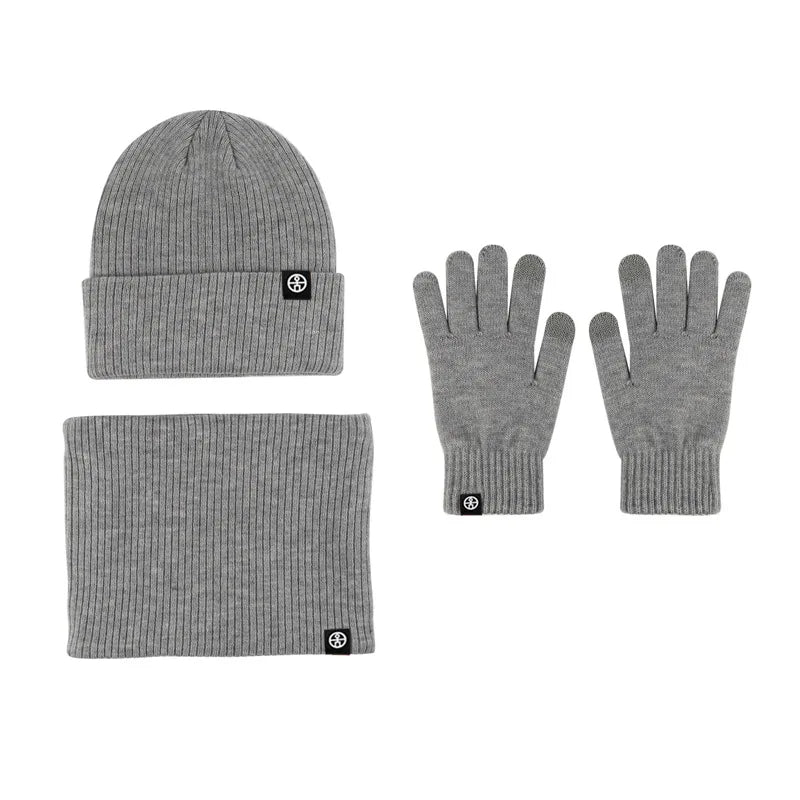 Unisex winter warm hat, gloves and scarf set in soft cashmere knit by HSF Marketplace