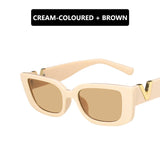 Retro rectangle sunglasses for women by HSF Marketplace, vintage black small frame sun glasses with classic square design.