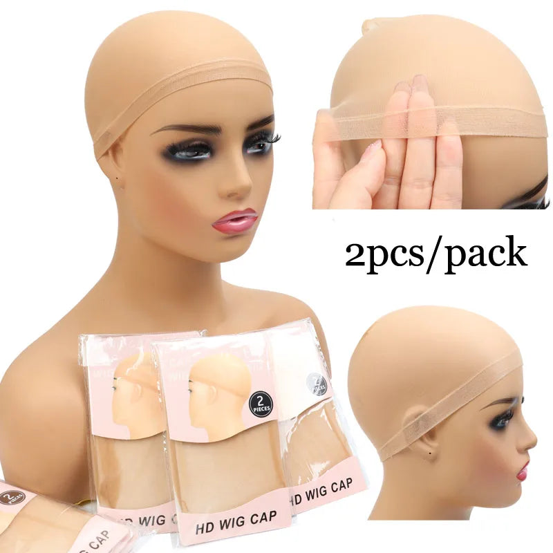 Six-pack of HD wig caps for realistic wig installation and comfortable hair styling by HSF Marketplace