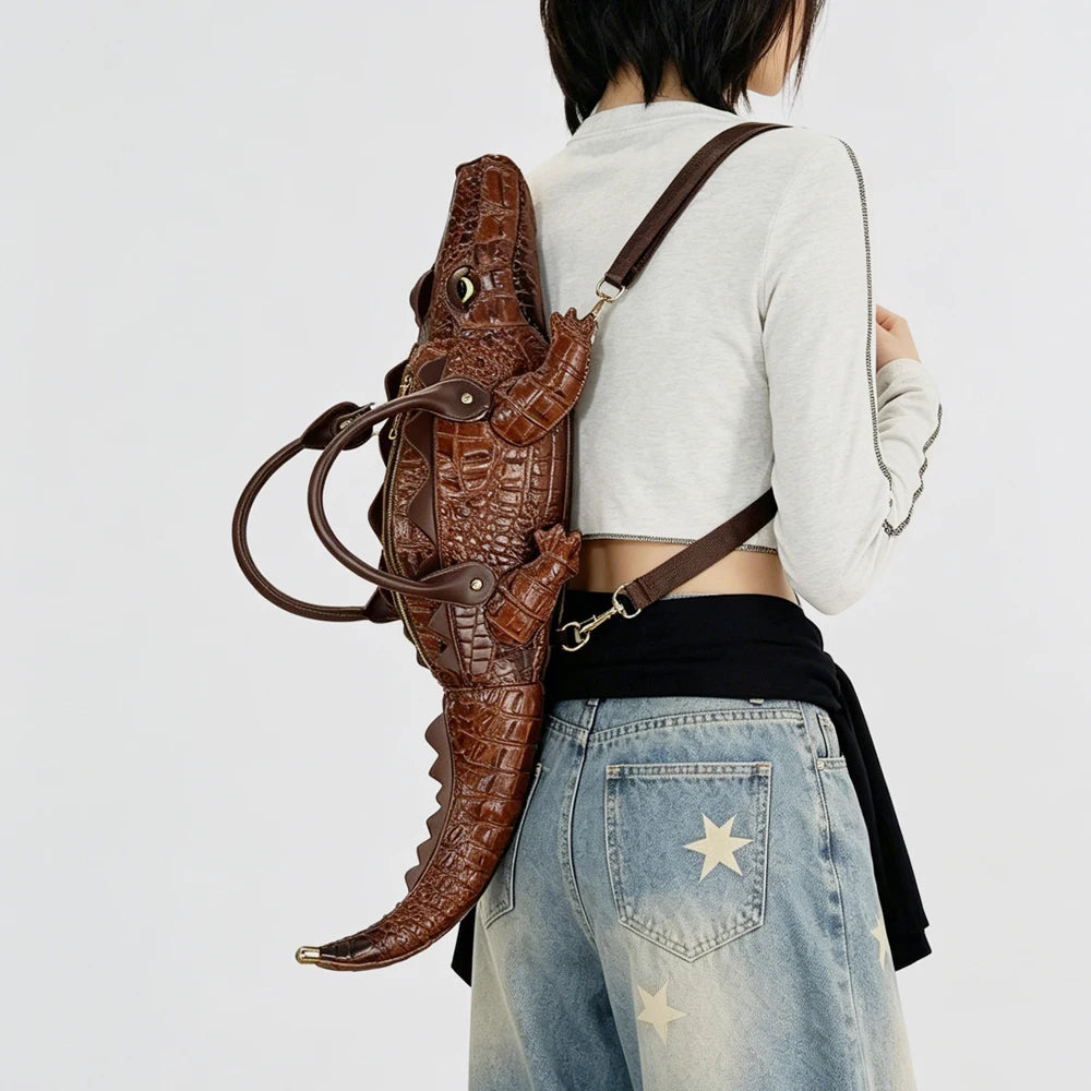 Luxury designer women's handbag with fun shape, high-quality PU leather, and shoulder strap, handcrafted by HSF Marketplace.