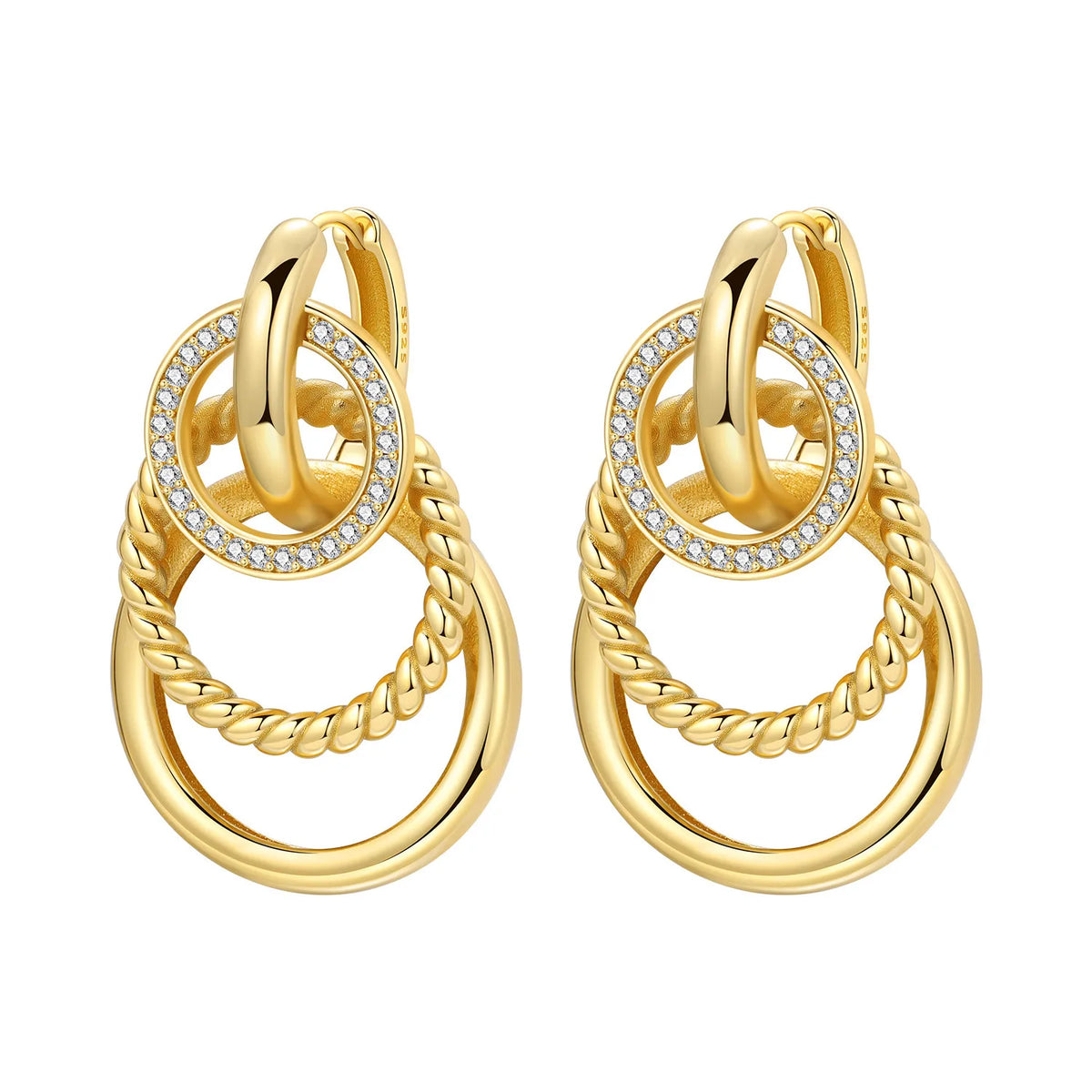 Orstarry 925 sterling silver double loop minimalist drop earrings for women in a sleek jewelry design