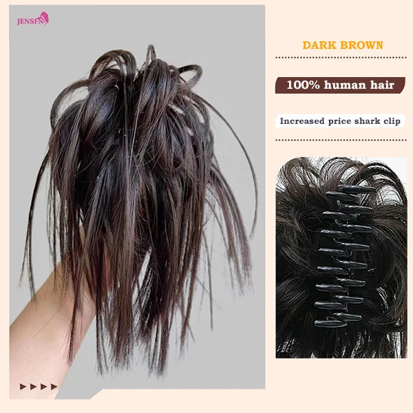 Ponytail Hairpiece Updo Chicken Nest Head  Female Grab Clip Ball Head Pick Dye Hair Ring Shark Clip Pan Hair Contract Real Hair