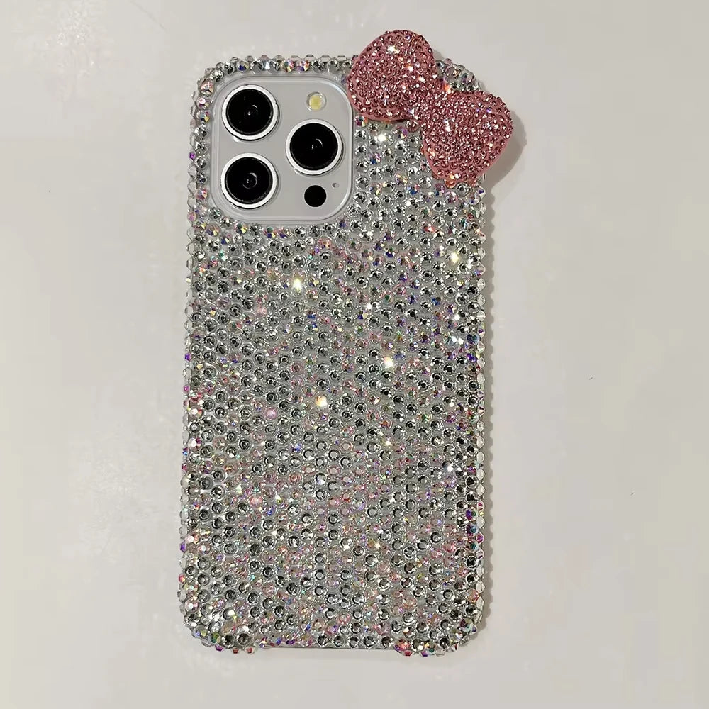 3D glitter bowknot diamond phone case for iPhone 13–18 models by HSF Marketplace