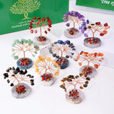 12pcs/box Natural Gemstone Crystal Chakela Lucky Tree With Agate Base Home Office Desk Living Room Crystal Decor Mini Sized Home