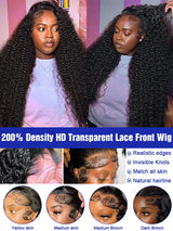 40 Inch 13x6 Deep Wave Hd Lace Front Wigs Human Hair 250 Density Water Wave 13x4 HD Lace Frontal Wigs Pre Plucked With Baby Hair Brazilian Virgin Bouncy Jerry Curly Human Hair Wigs Wet And Wavy Glueless Wigs Human Hair For Wo