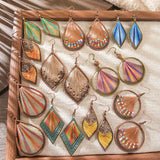 Colorful wire-wrapped boho dangle earrings for women by HSF Marketplace
