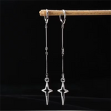 Classic star earrings, chunky dangly y2k goth jewelry with an edgy punk and fairy aesthetic