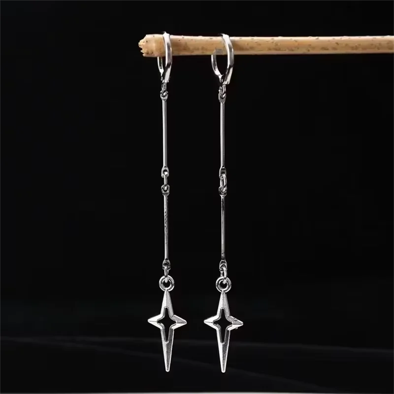 Classic star earrings, chunky dangly y2k goth jewelry with an edgy punk and fairy aesthetic