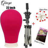 21/22/23/24'' Wig Mannequin Head Canvas Block Head Styling Training Manikin Head Adjustable Wig Stand Tripod With T Pin Needles